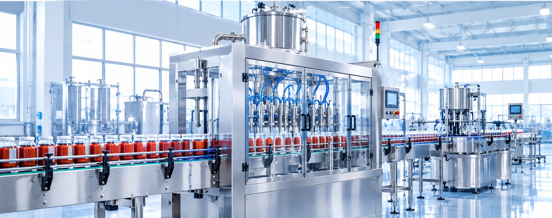Automatic filling machine production line
