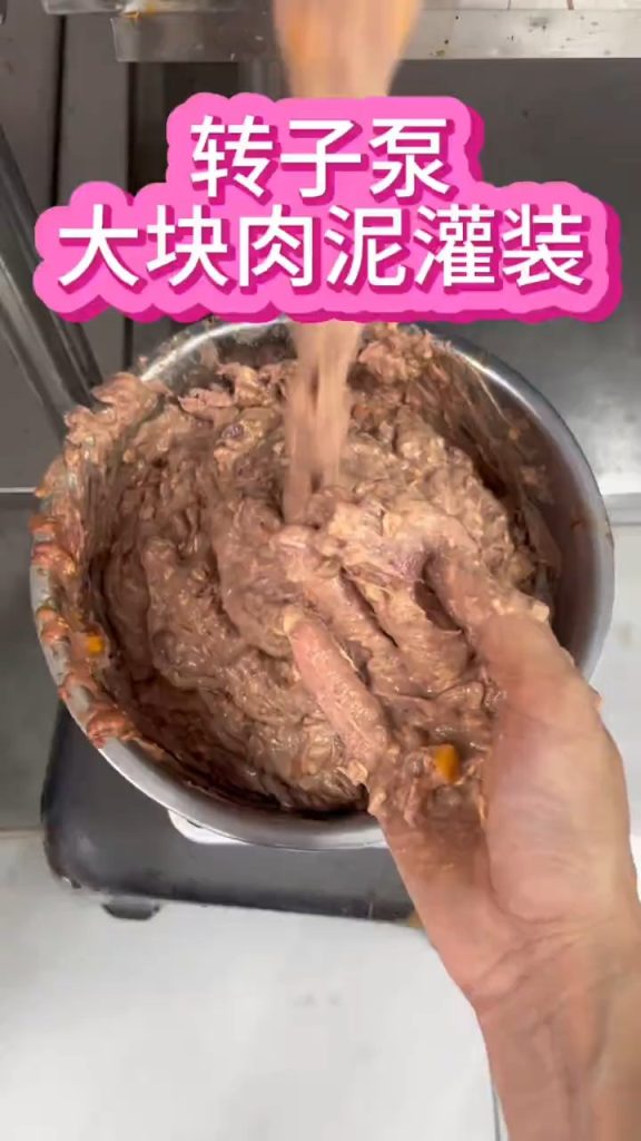 Video of a meat-filling canning machine video cover